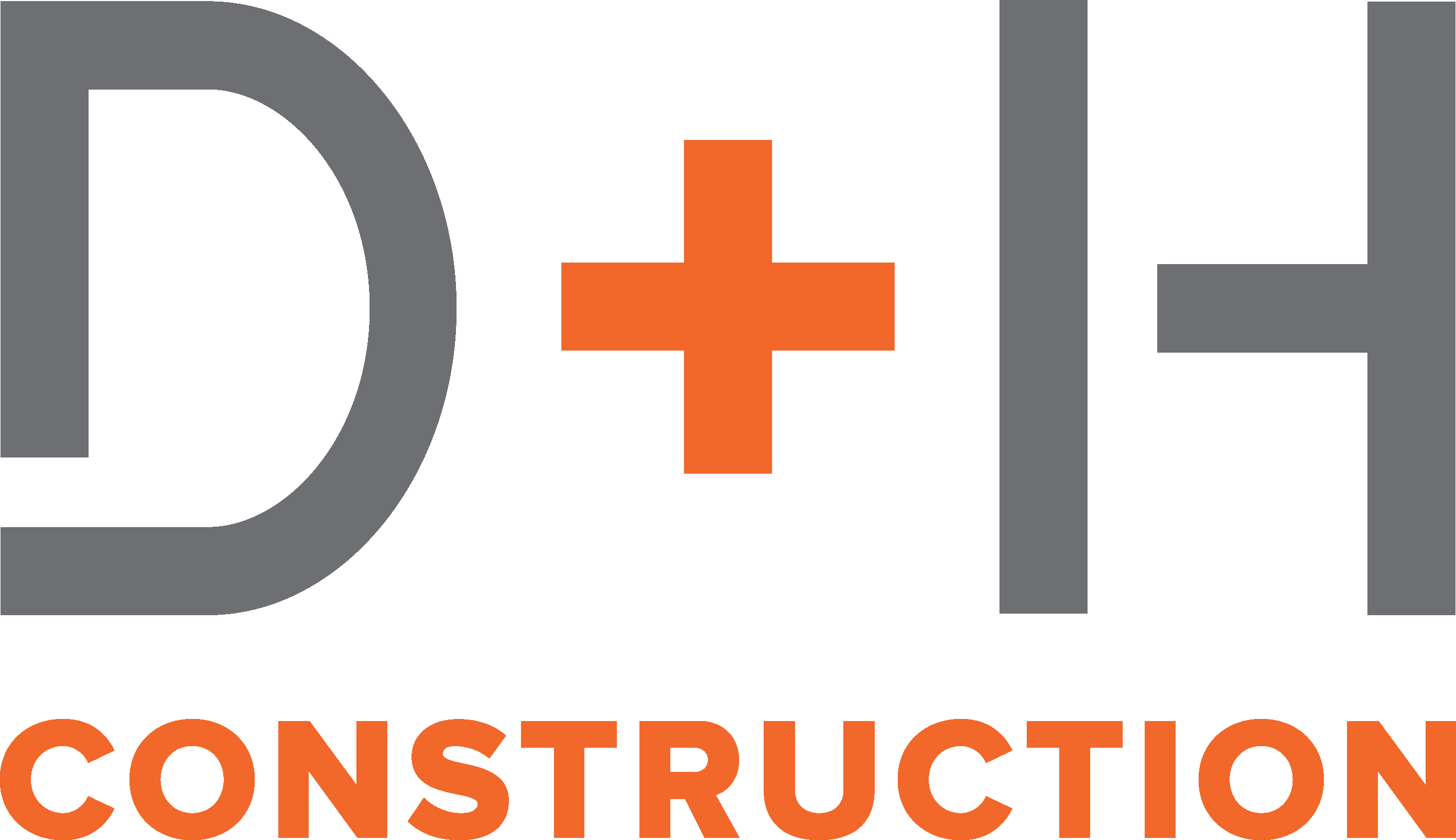 D & H Construction Logo orange and gray